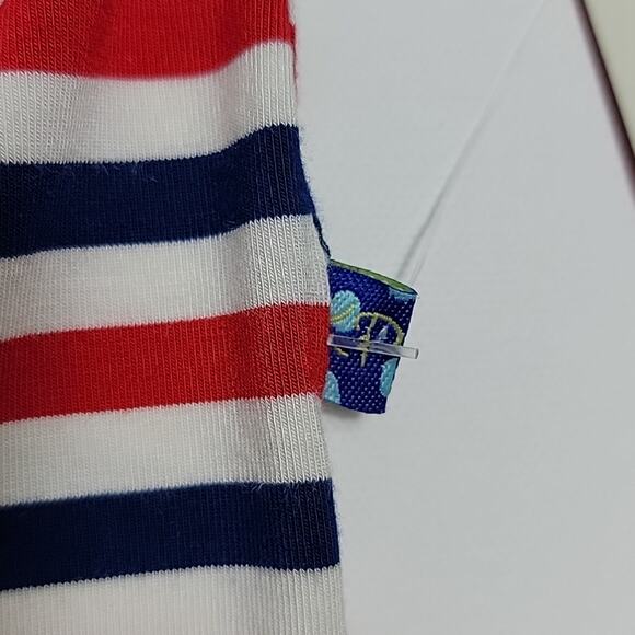 Kickee Pants Henley Romper in Print USA Stripe Red White Blue 3-6M FLAWS - Picture 4 of 11